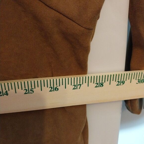Briggs New York Womens Faux Suede Jacket Sz 24W Brown Full Zip Buttery Soft Cozy - Picture 3 of 9